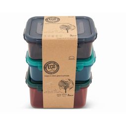 Lock &amp; Lock Eco 3pc Rectangular Storage Containers