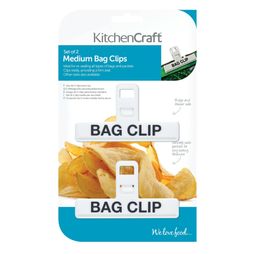 KitchenCraft Set of Two Medium Plastic Bag Clips