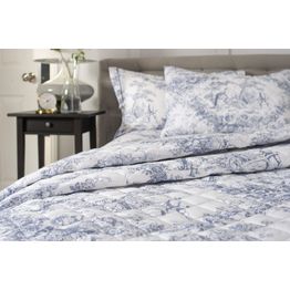 The Lyndon Company Bedspread Toile De Jouy Blue alternative