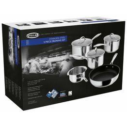 Stellar 7000 Profile 5 Piece Induction Compatible Stainless Steel Saucepan Set S7C1D alternative