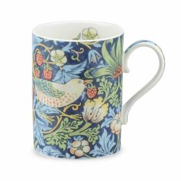 Morris &amp; Co Strawberry Thief Indigo Fine Bone China Mug alternative