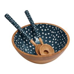 Dexam Sintra Spotted Mango Wood Salads Servers Ink Blue alternative