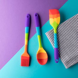 Taylors Eye Witness Silicone 3pce Mini Utensil Set Rainbow alternative