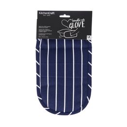 Butchers Stripe Double Oven Glove Navy alternative