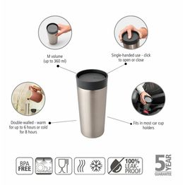 Brabantia Travel Mug Make &amp; Take 0.36ltr Light Grey 228704 alternative
