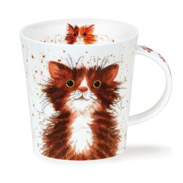 Dunoon Lomond Catter Splatter Tabby Cat Fine Bone China Mug