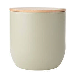 Idilica Medium Kitchen Canister with Beechwood Lid Putty