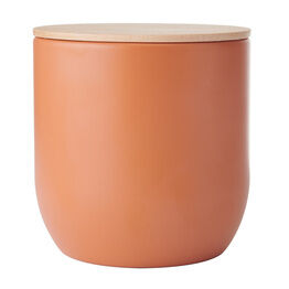 KitchenCraft Idilica Medium Kitchen Canister with Beechwood Lid Terracotta