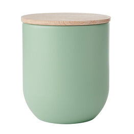 Idilica Small Kitchen Canister with Beechwood Lid Green