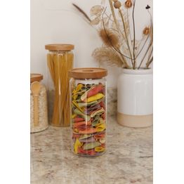 KitchenCraft Idilica Glass Storage Jar with Beechwood Lid 1000ml alternative