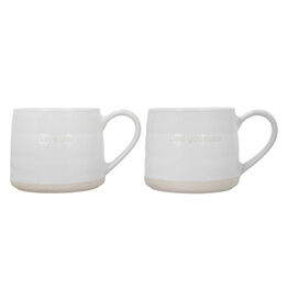 KitchenCraft Mikasa Farmhouse 'Love You' Stoneware Mug Set of 2