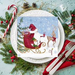 Christmas Napkins Santa in the North Pole 3 ply alternative