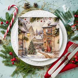 Christmas Napkins Cosy Christmas Village 3 ply alternative