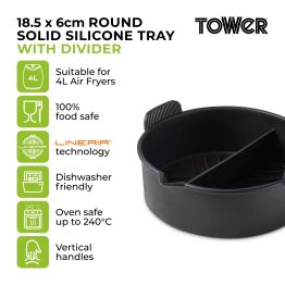 Tower Air Fryer Round Solid Tray With Divider alternative