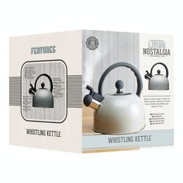 Living Nostalgia Antique Cream Traditional 1.4 Litre Whistling Kettle alternative
