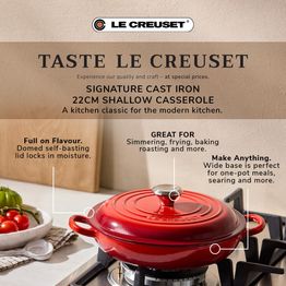 Le Creuset Cerise Signature Cast Iron Shallow Casserole Dish 22cm alternative