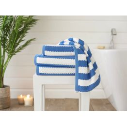 The Lyndon Company Boston Stripe Cotton Towels Royal Blue