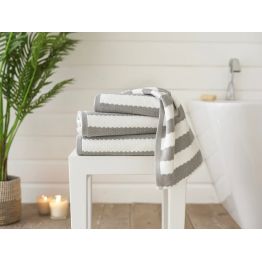 The Lyndon Company Boston Stripe Cotton Towels Silver