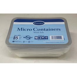Essential Housewares Plastic Microwave Container &amp; Lid 650ml Pk5 alternative