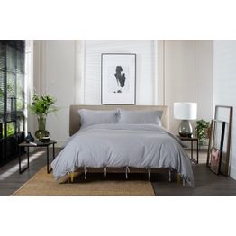 The Lyndon Company Soft Washed Cotton Bedlinen Duvet Cover Set Grey alternative