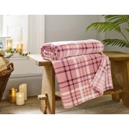 Throw Snuggle Check Pink 140x180cm