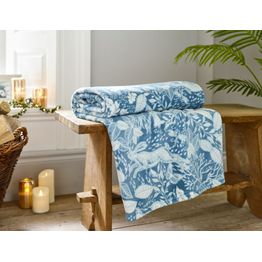 Deyongs Winter Forest Microfibre Printed Throw Ocean 140x180cm