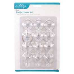 Ashley Housewares Suction Hook Set 12pc BB-HA058