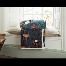 Deyongs Fox &amp; Deer Teal Heated Throw 140x180cm alternative