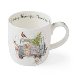 Royal Worcester Wrendale Designs Driving Home for Christmas Fine Bone China Mug alternative