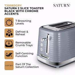 Tower Saturn 2 Slice Toaster Grey T20083GRY alternative