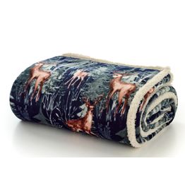 Deyongs Stag Navy Fleece Throw 140x180cm alternative