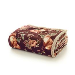 Deyongs Woodland Wildlife Burgundy Fleece Throw 140x180cm alternative