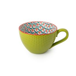 Mikasa Mug Green Blue Geometric