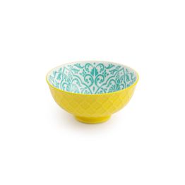Mikasa Nibble Bowl Yellow &amp; Blue Geometric