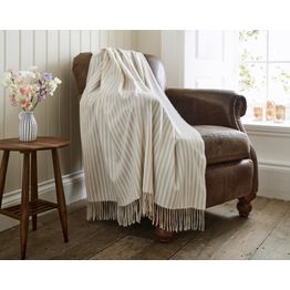 Lobster Creek Salcombe Stripe Throw Latte alternative