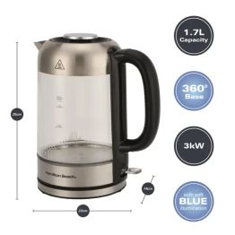 Hamilton Beach Ribbed Glass Kettle 1.7L alternative