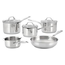 Stellar Profile 5 piece Saucepan set with Uncoated 26cm Frying Pan