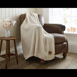 TLC Cadenza Knitted Throw 130 x 170cm Cream
