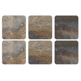 Pimpernel Set of 6 Earth Slate Coasters