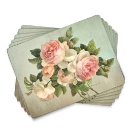 Pimpernel Set of 6 Antique Rose Tablemats or Coasters