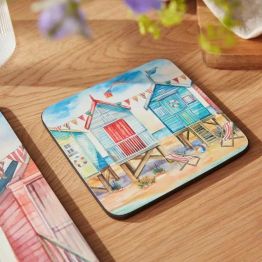 Pimpernel Set of 6 Beach Huts Tablemats or Coasters