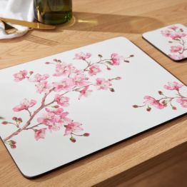 Pimpernel Set of 6 Pink Blossom Tablemats or Coasters