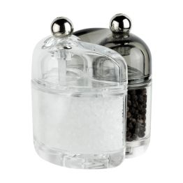 Grunwerg Condimates Acrylic Salt and Pepper Set Black and White