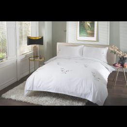 The Lyndon Company Cherry Blossom Embroidered Cotton Duvet Set