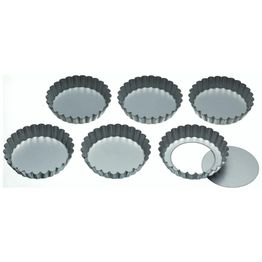 KitchenCraft Set of Six 10cm Loose Base Tart Tins alternative
