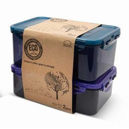Lock &amp; Lock Eco 2pc Rectangular Storage Container Set