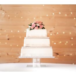 Clear Acrylic Square Pedestal Cake Stand alternative