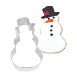 Creative Party Christmas Cookie Cutter Snowman with Hat Tin Plated 4inch K1250 alternative