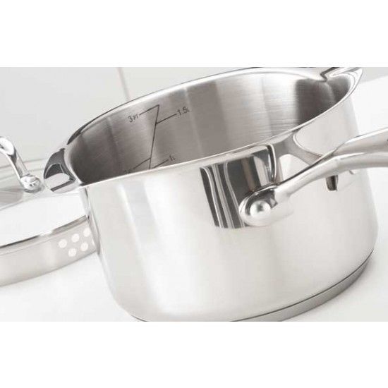 Horwood Homewares Stellar 7000 melkpan met 2 schenktuit 14 cm Platinum Pro