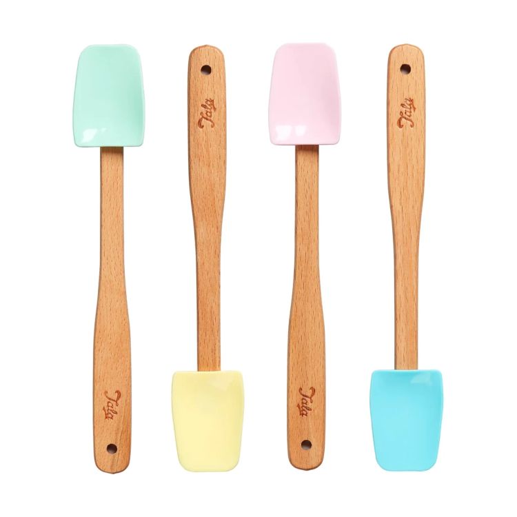 Spatola Silicone 2 Pezzi + Leccapentole Silicone Mini 3 Pezzi con Punta Piccola, Set Adatto per la Cura Della Bellezza e Cucina, Cottura al Forno e Altre Scene, Può Essere Appeso per
